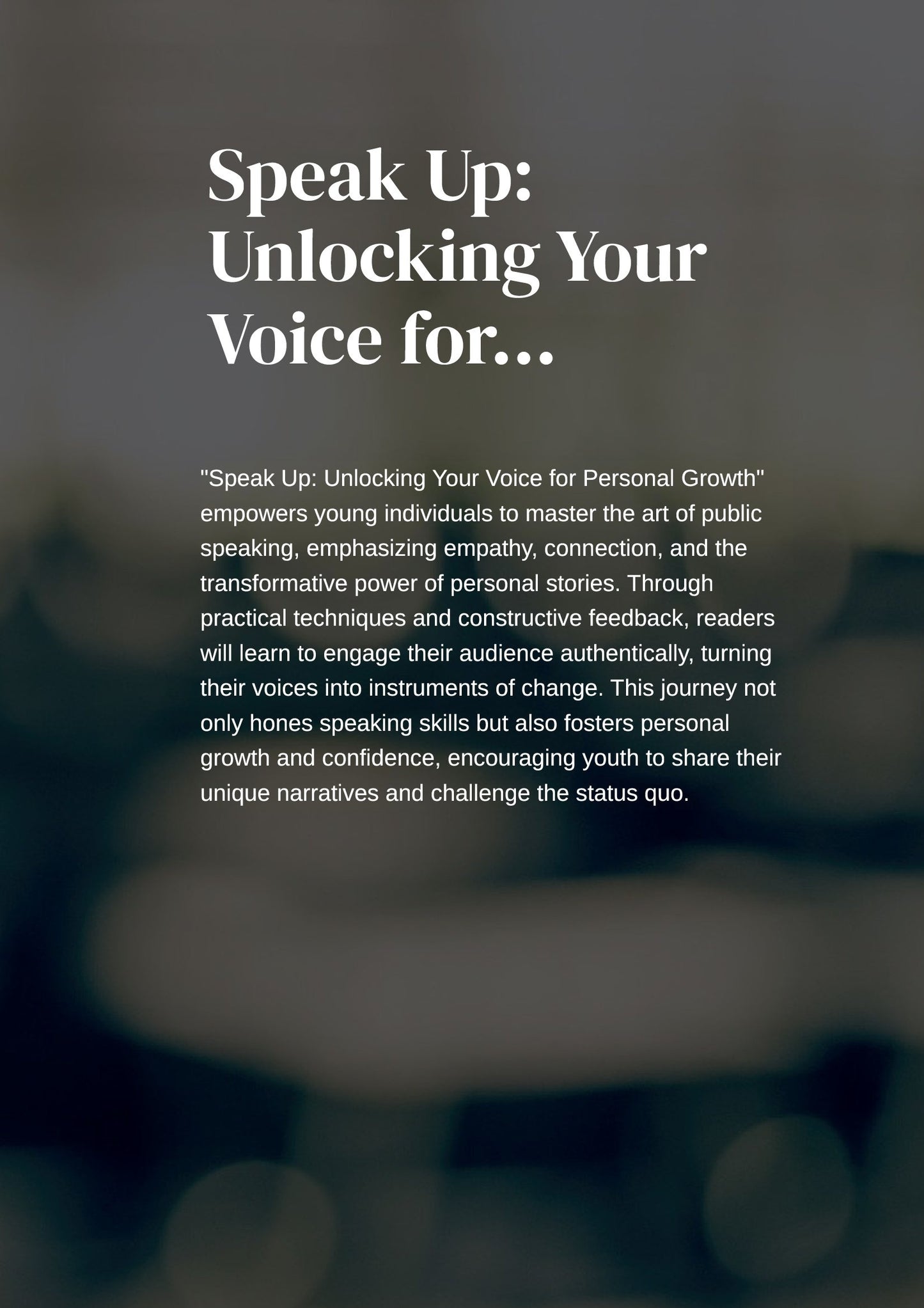 UNLOCKING YOUR VOICE