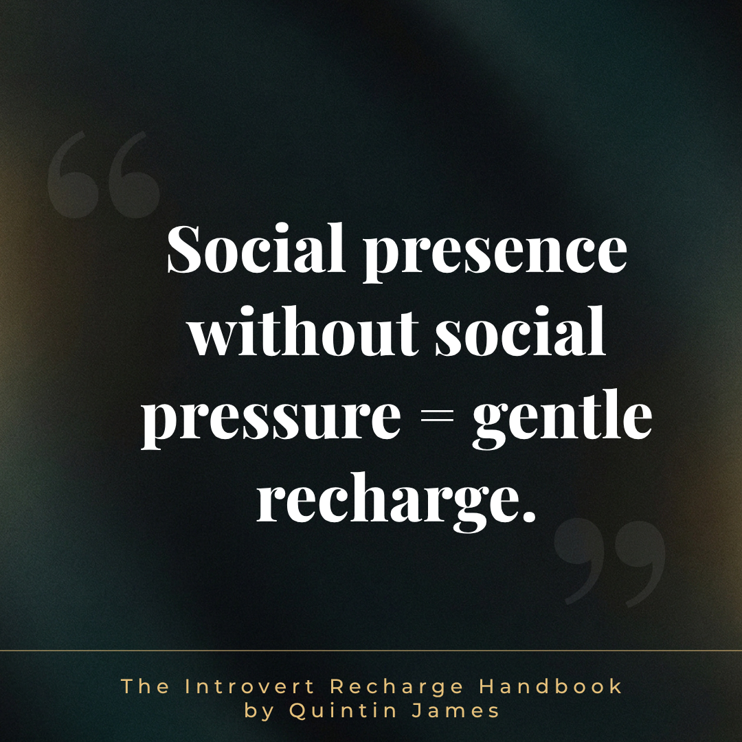 Nighttime settings no small talk zone quote from The Introvert Recharge Handbook