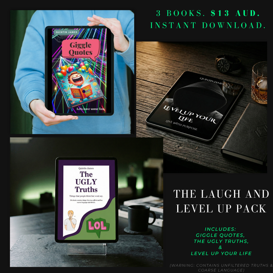 Funny confidence ebook bundle adult humor motivational books Giggle Quotes Ugly Truths by Quintin James