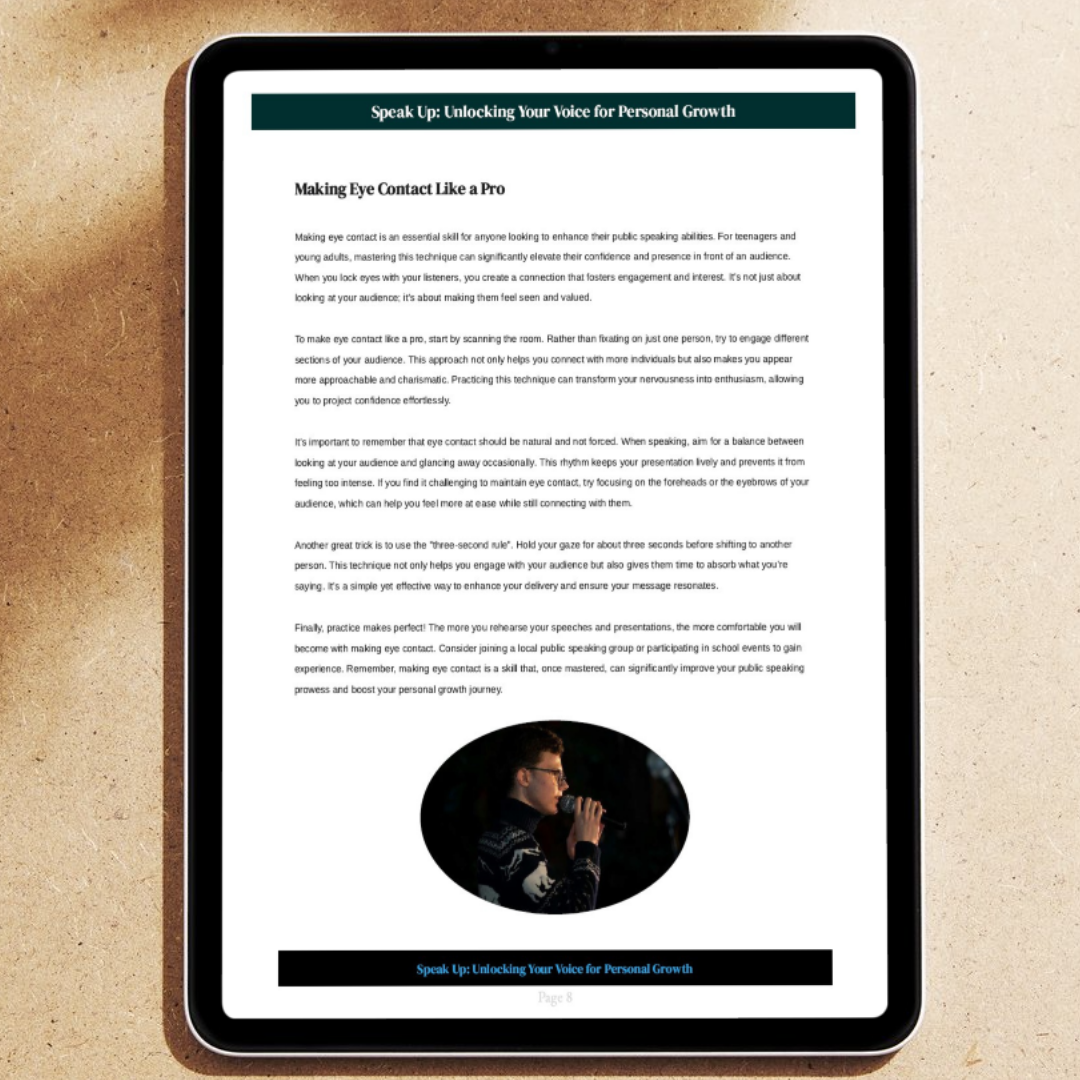 Inside public speaking ebook making eye contact like a pro Unlocking Your Voice Quintin James