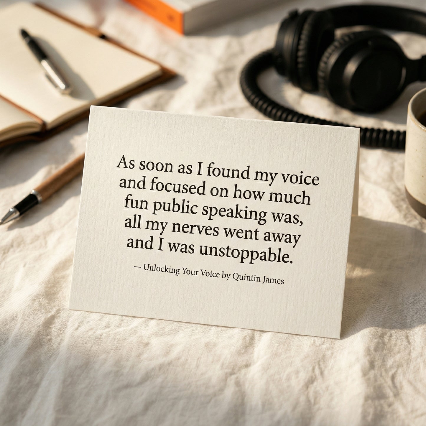 Unlocking Your Voice quote as soon as I found my voice all my nerves went away Quintin James